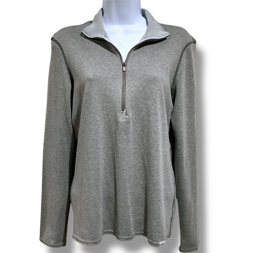 PATAGONIA Capilene Top Women’s Medium Gray 1/4 Zip Med Weight Layer Mock Neck